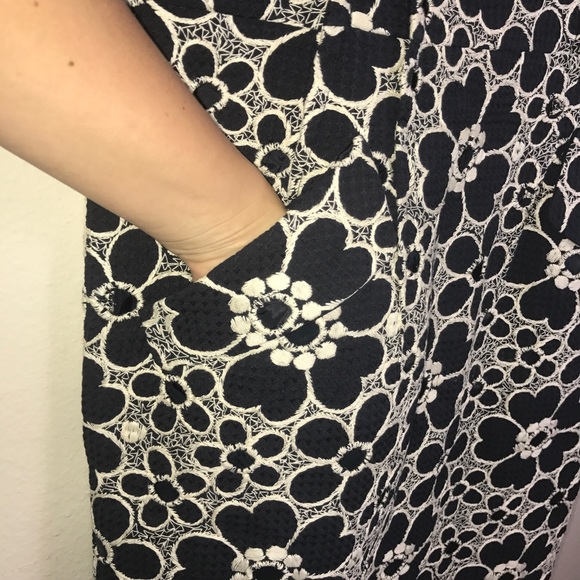 LAFAYETTE 148 BLUE WOMENS 10 LACE FLORAL DRESS - Picture 3 of 8